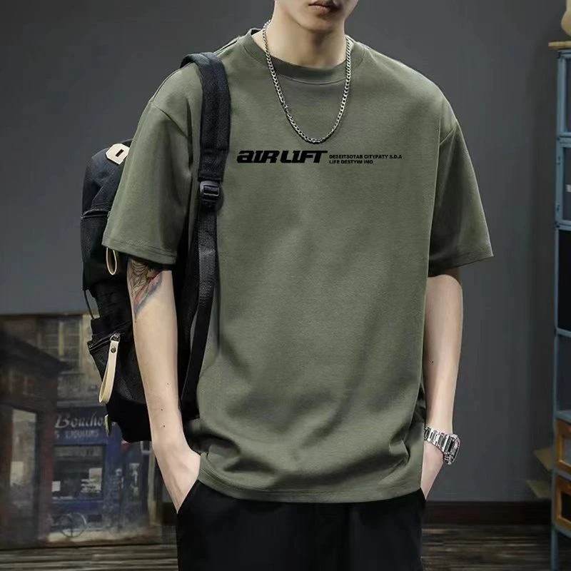 纯棉美式短袖夏季2025新款半袖潮牌潮流宽松重磅百搭上衣体恤圆领