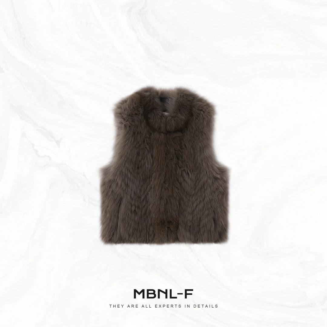 MBNL-F”S.G. 100%狐狸毛” 手工编织层次感马甲 秦磊XM-XMJ6589