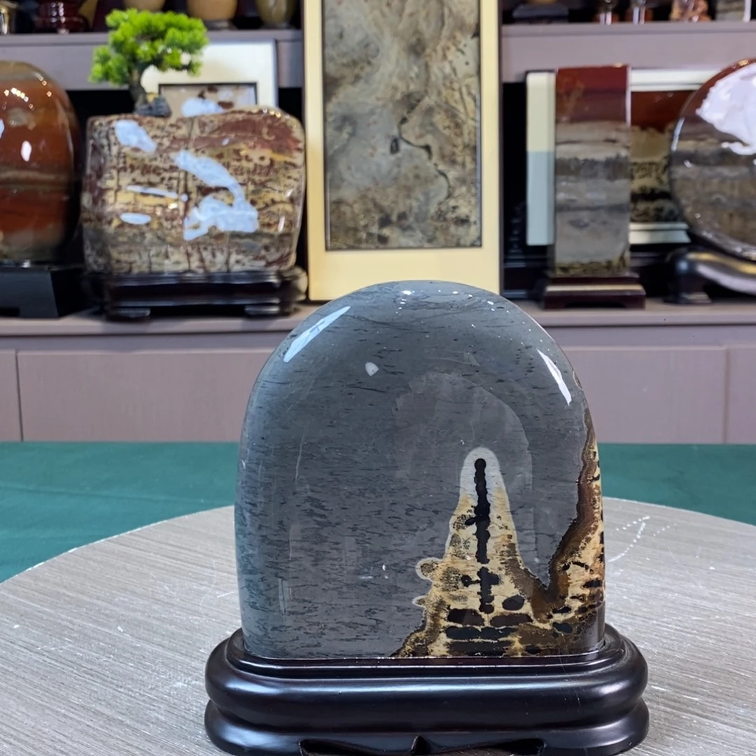 石材广西国画石草花石