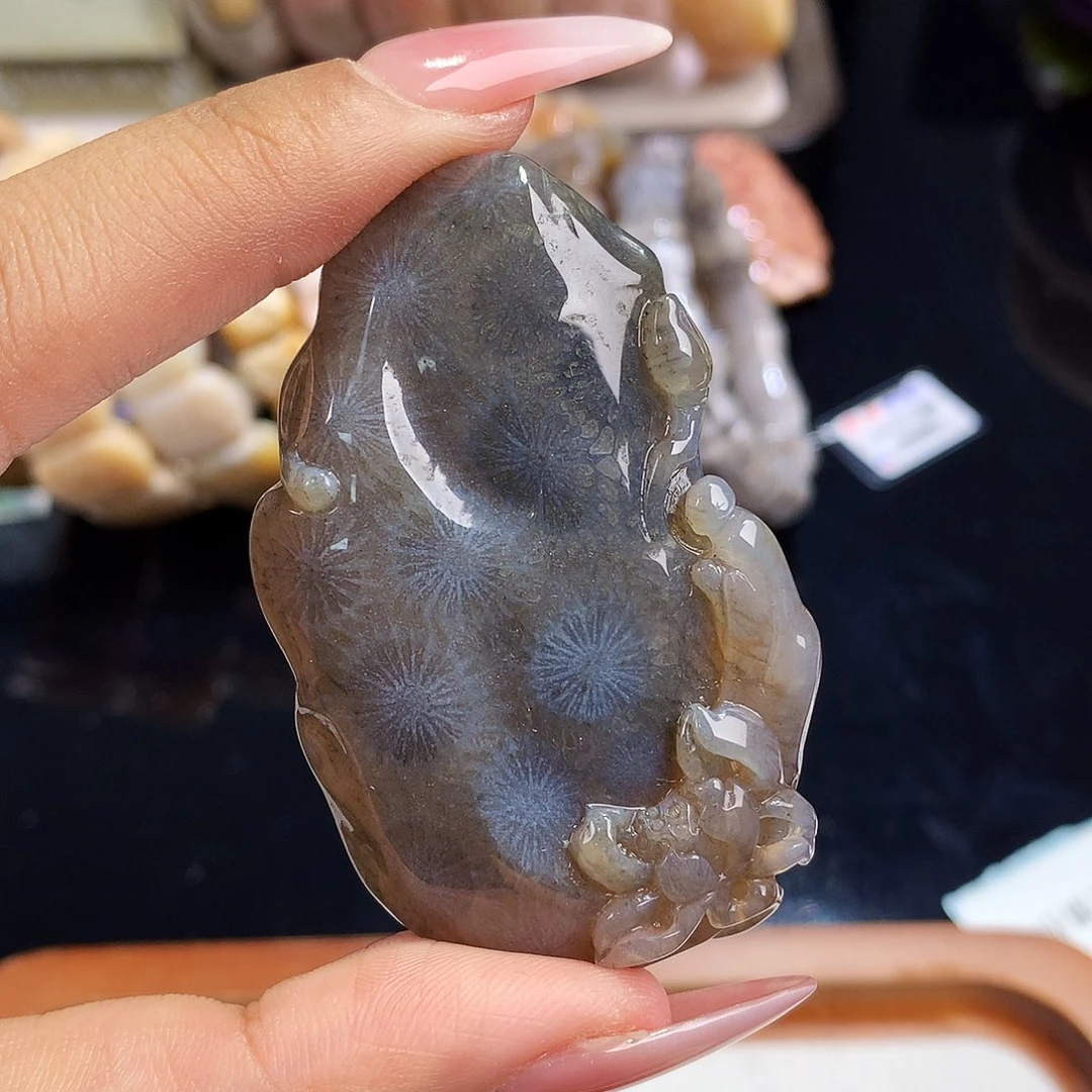 硅化珊瑚（珊瑚玉）未镶嵌吊坠(赠链)25号 折后680悟道