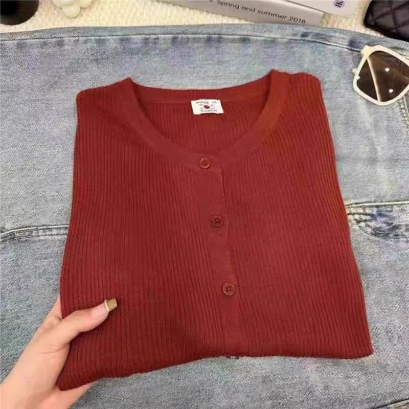 【赠运费补贴】韩标长袖红色新款百搭洋气短袖时尚洋气153