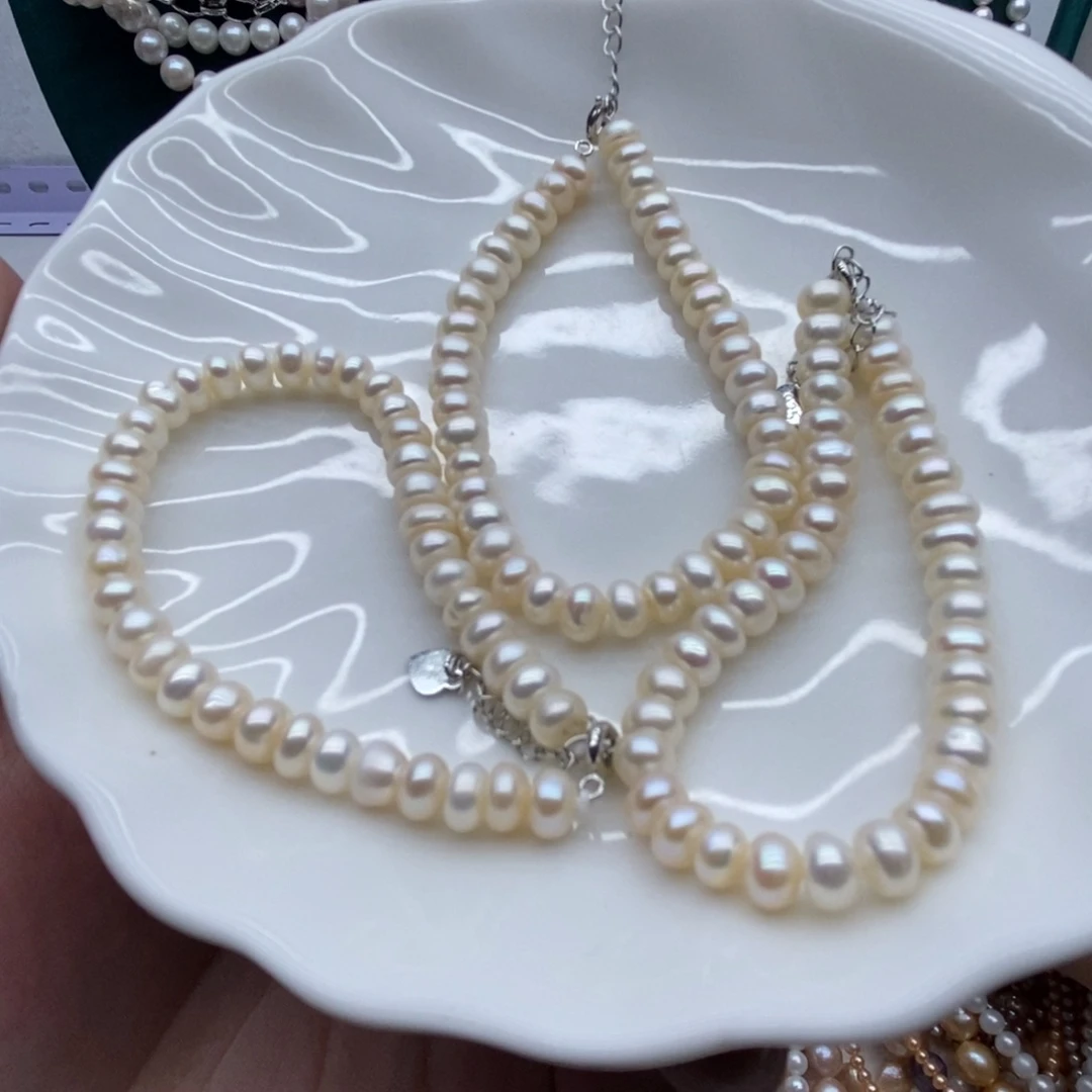 淡水珍珠天然淡水珍珠无人工干预银S925镶嵌22