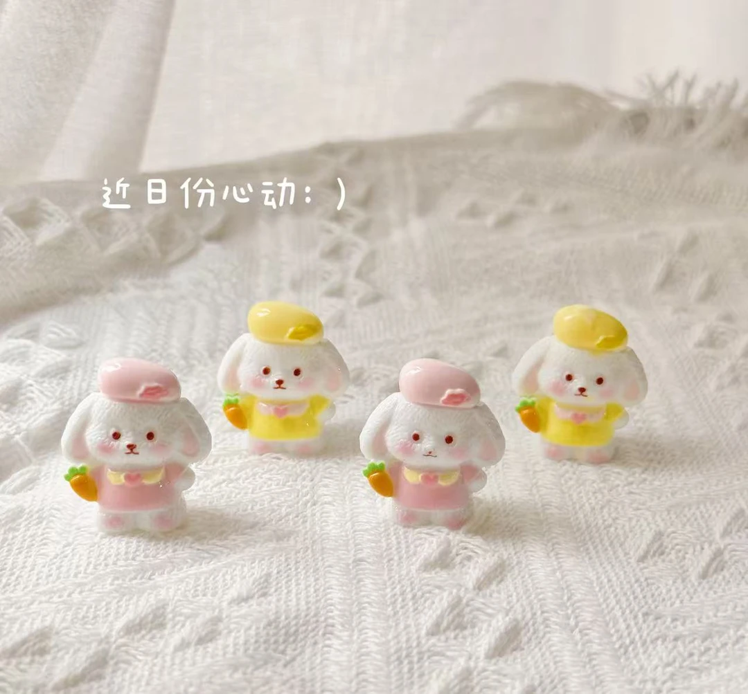 小雨定制【垂耳兔】仿真食玩diy树脂配件手机配件