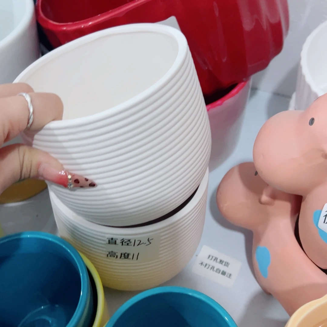 有孔，陶瓷花盆满10米包邮发货