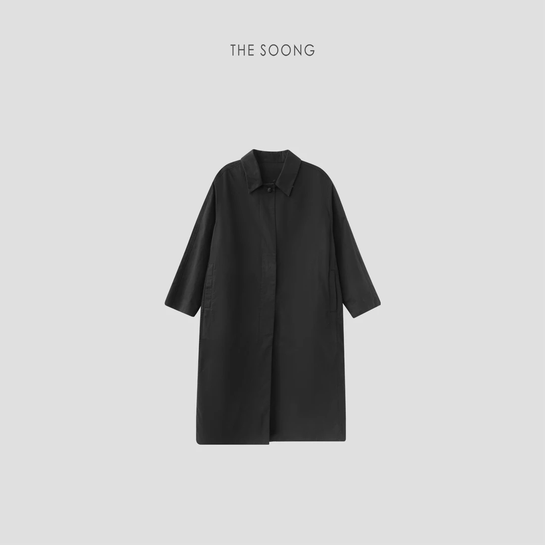 THESOONG|"0压感"1oo%纯棉重酵洗双重加软线条感风衣外套HLFY6899