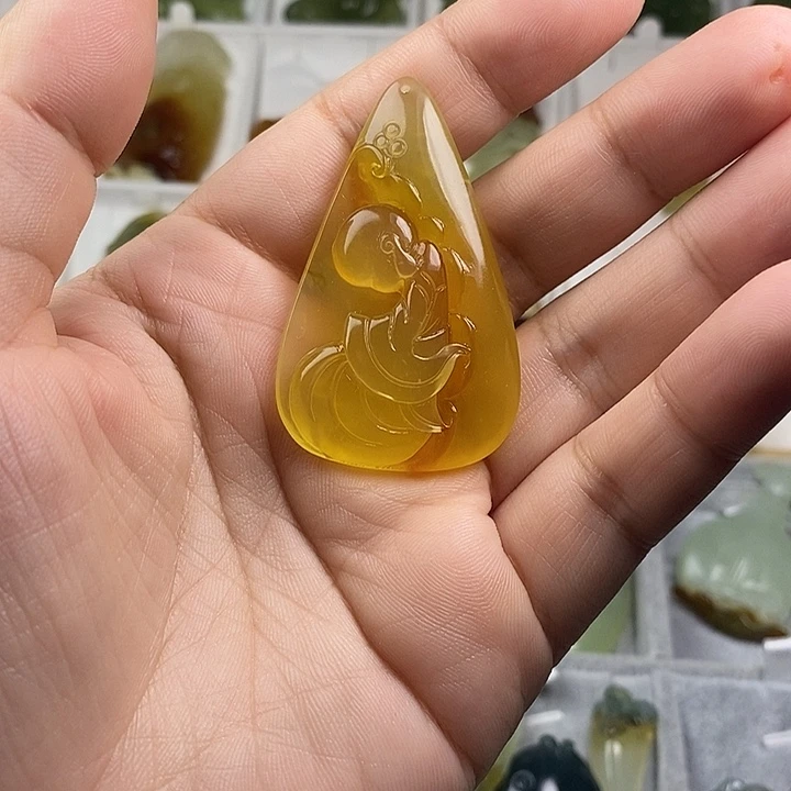 原***使蛇纹石玉未镶嵌吊坠(不含链)