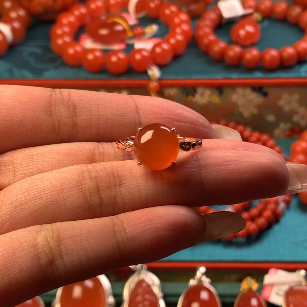 南红玛瑙合金戒指