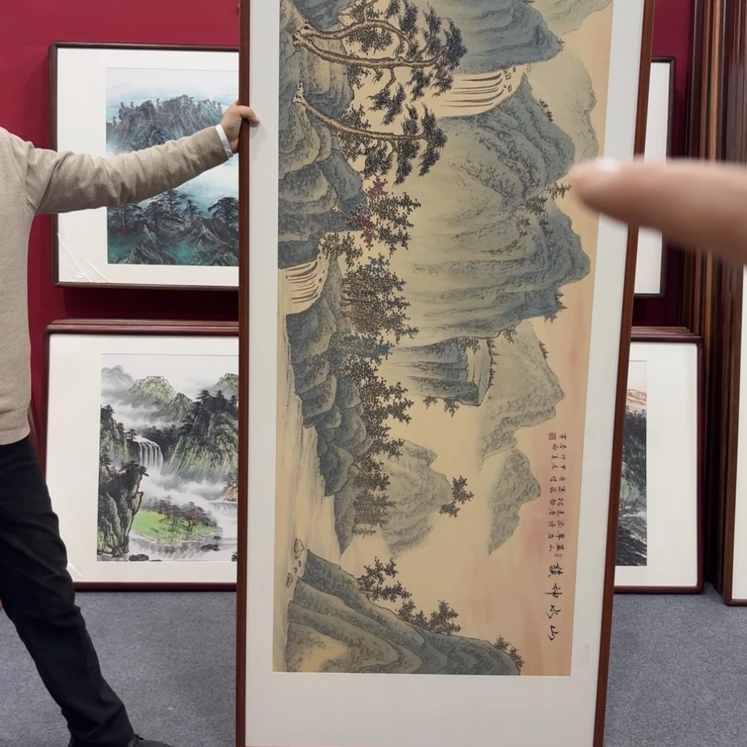 国画带框绘画210/80尺寸