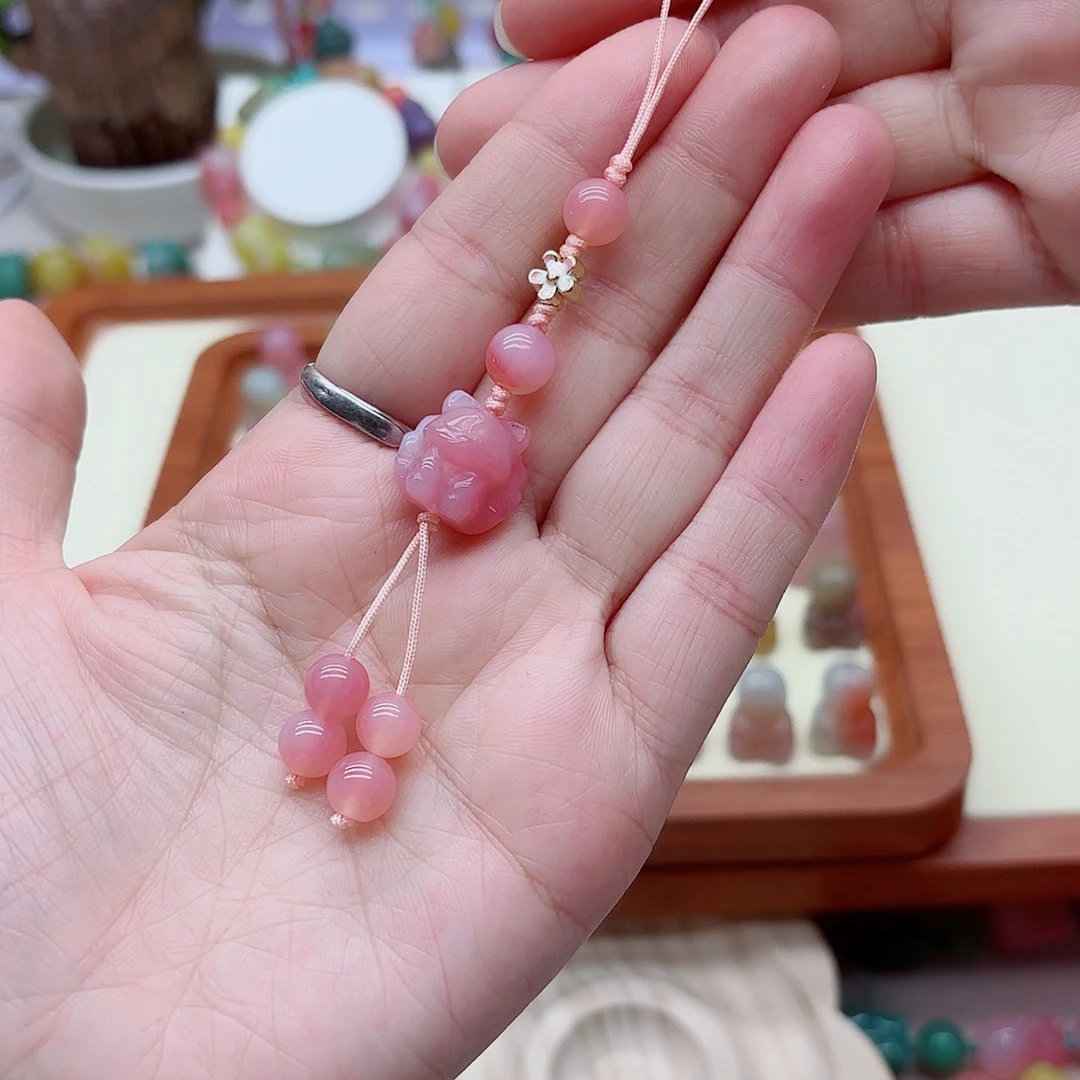 玛瑙/玉髓手串未镶嵌生***心盐源013