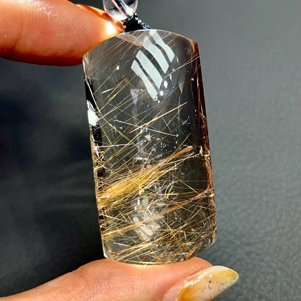 天然水晶发晶吊坠共生幽灵吊坠 尺寸44.7×22.3×14.4mm