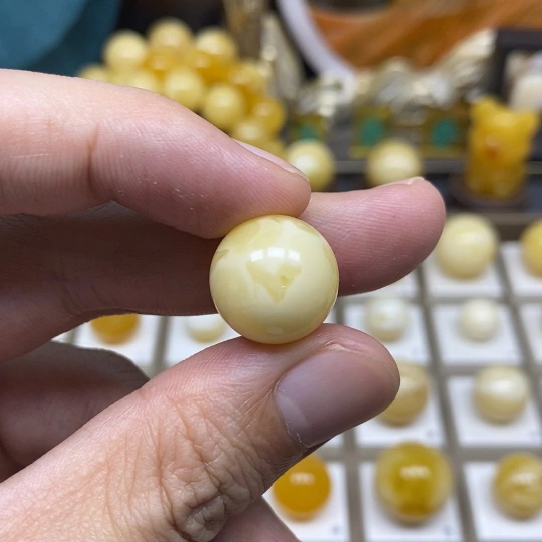 琥珀未镶嵌珠宝奇石16圆珠