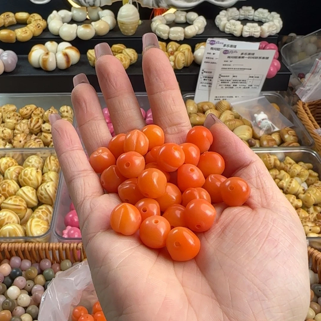 手串菩提根/象牙果卡12杏色水蜜桃25颗