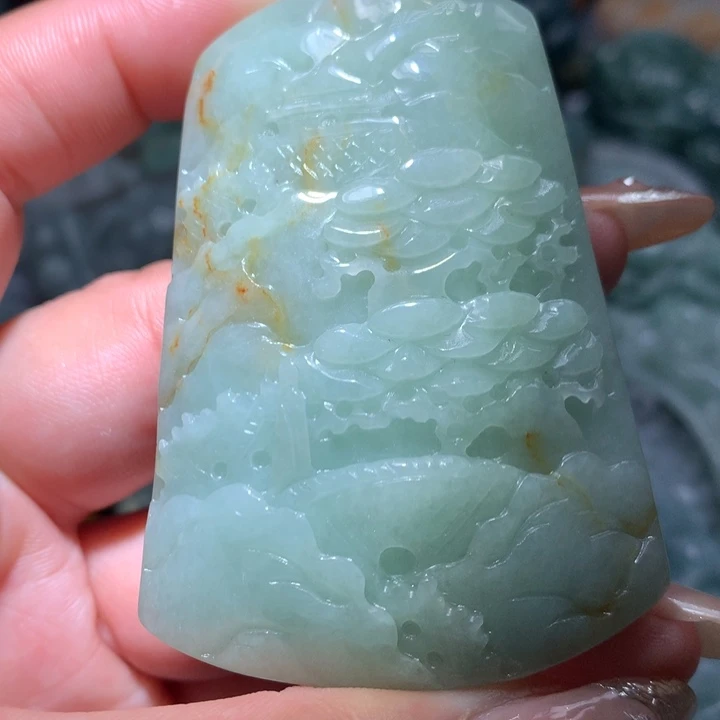 翡翠未镶嵌颈饰保真天然A货翡翠