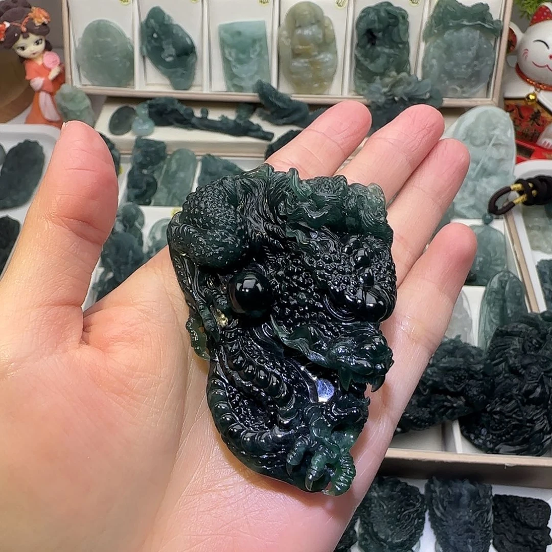 定制翡翠未镶嵌大威天龙翡翠定制