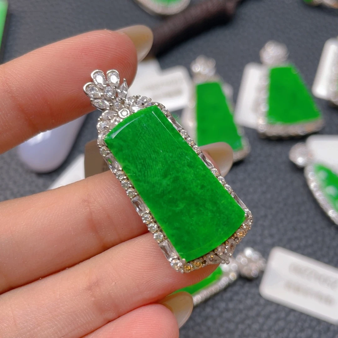 【闪购商品】翡翠银S925镶嵌吊坠(不含链)翡翠