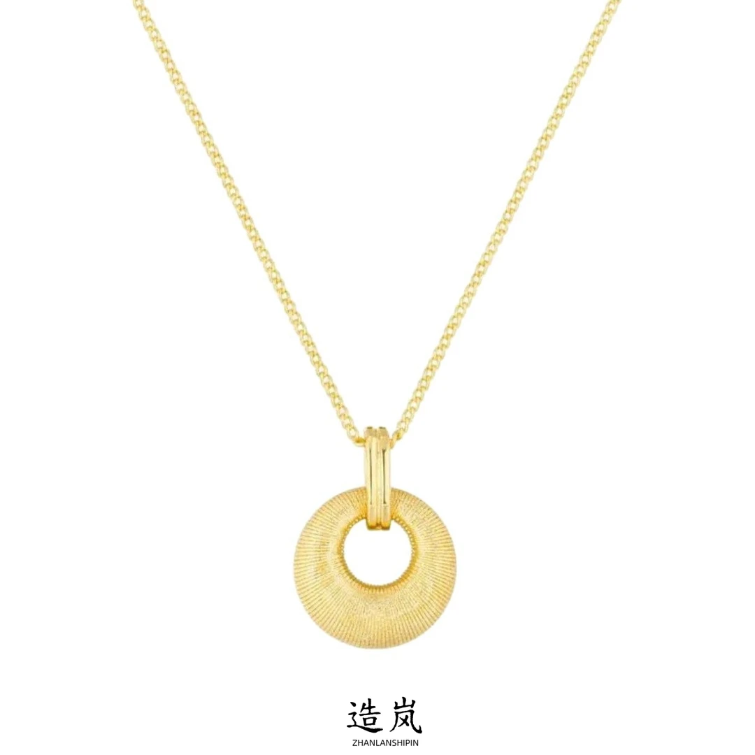 铜合金项链 金坨坨项链轻奢高级感锁骨链小众设计复古七夕送女友