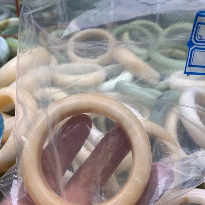 水****蛇纹石玉合金手镯