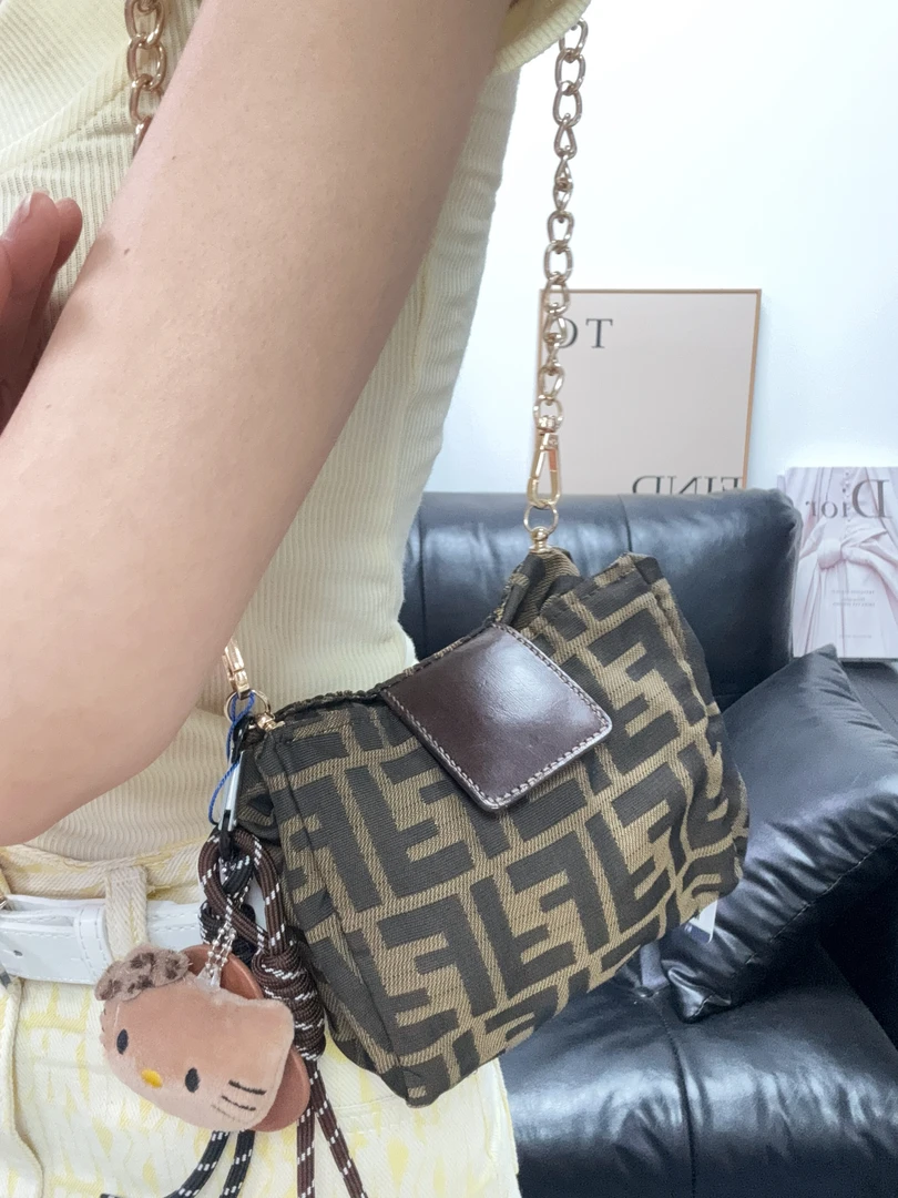 95新 FENDI/芬迪 老花小号饭盒包单肩包/秋境 05069