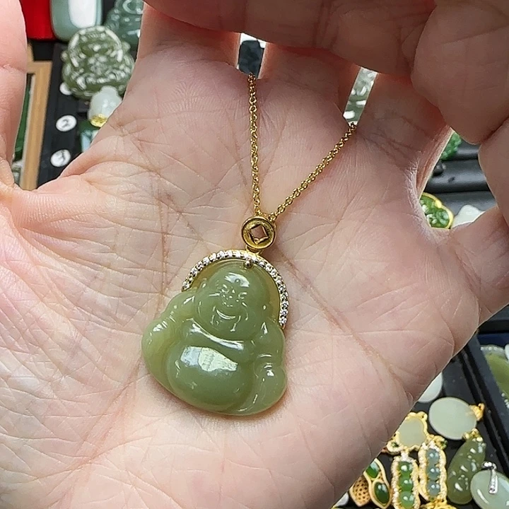 吊坠(赠链)银S925镶嵌和田玉