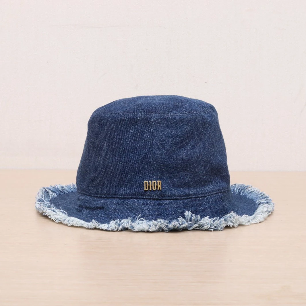 99新 DIOR/迪奥 【66活动】 牛仔蓝 棉 牛仔 渔夫帽 帽子 1699