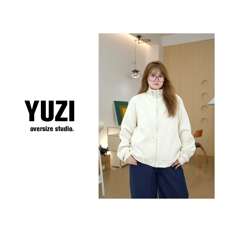 麂皮廓形立领夹克NY00017