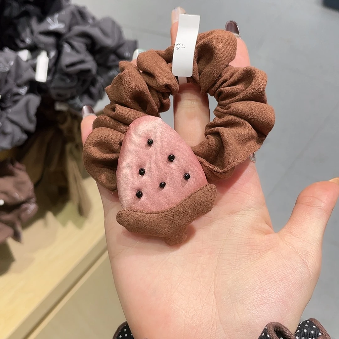 铁合金皮质草莓发圈