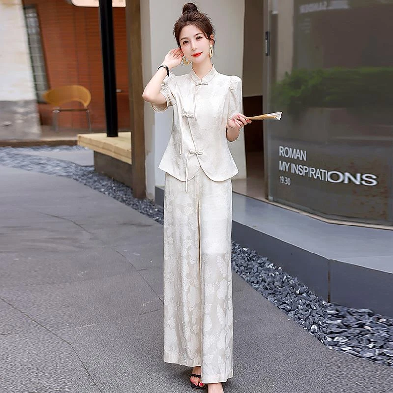 COS MOCO UR正品高端绝美新中式国风套装女2025春夏新款提花改良