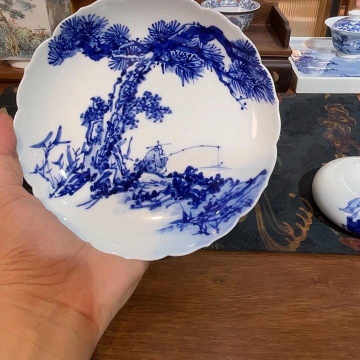 海***天青花人物故事壶丞