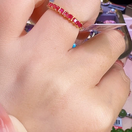 红宝石银S925镶嵌红宝石