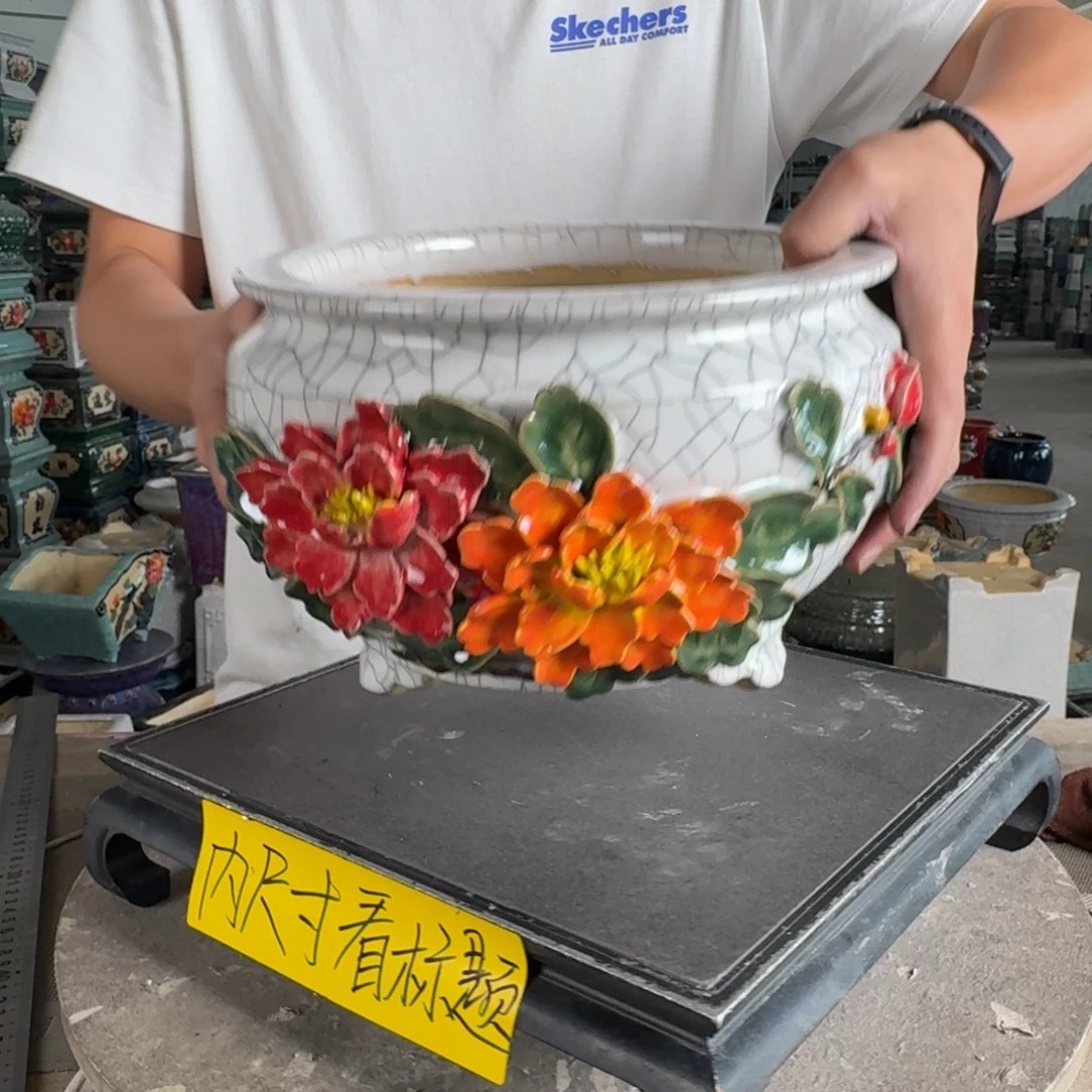 一风堂石湾花盆。内口21*13.5