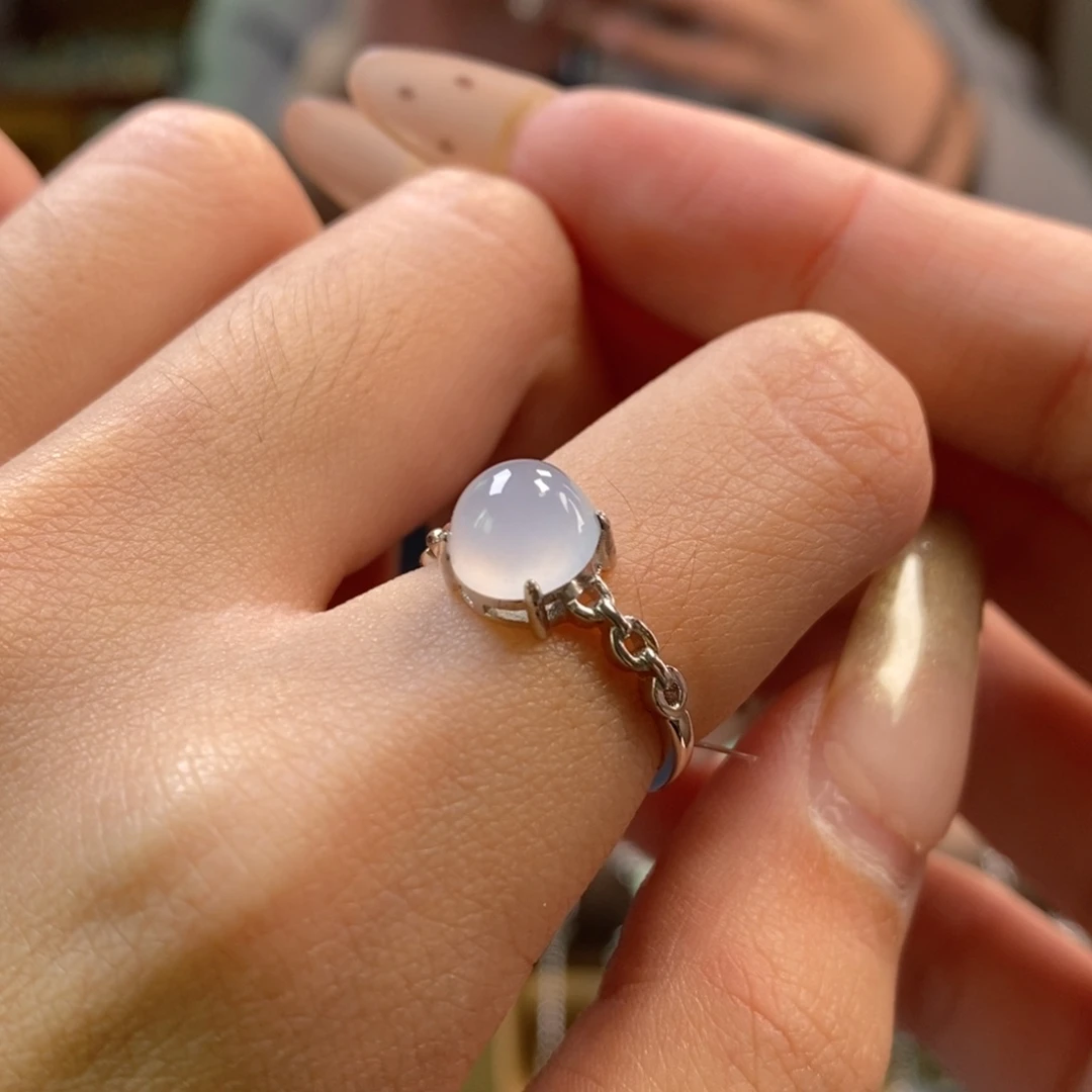 翡翠银S925镶嵌戒指17135