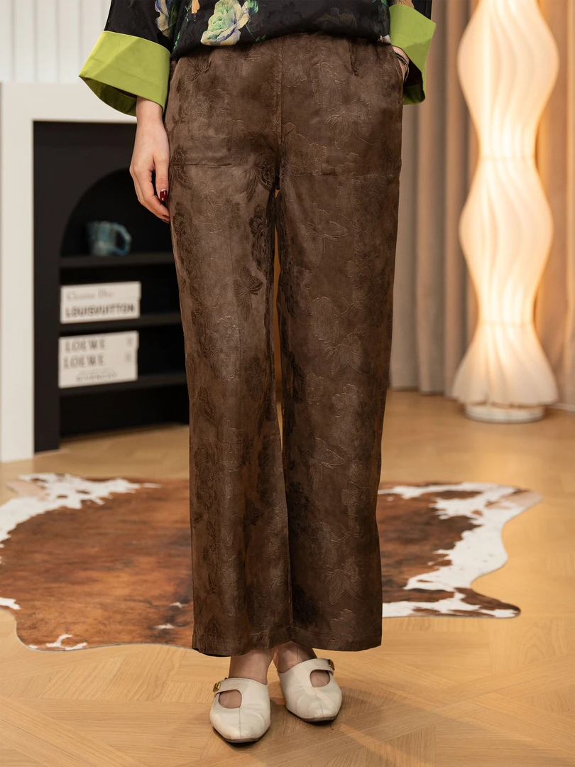 [棕雅]夏季新款中式阔版直筒裤1008