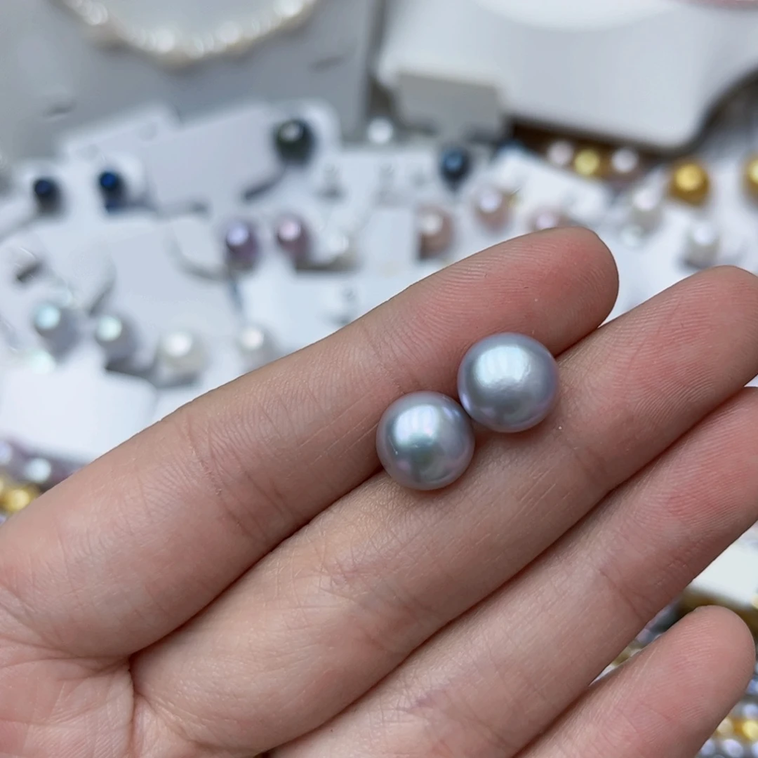 淡水珍珠耳饰银S925镶嵌
