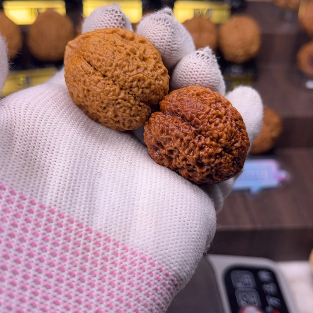 文玩核桃把件密纹古蟾37尺