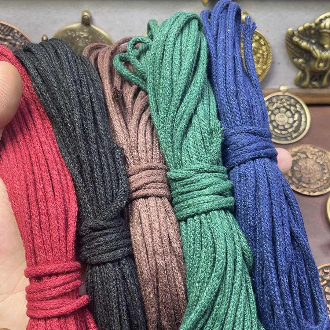 五种颜色包芯棉绳各10米3.0规格