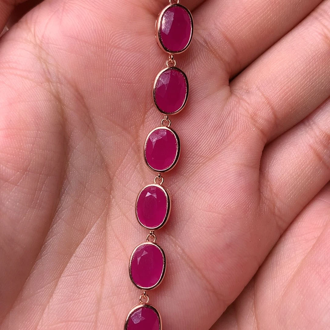 红宝石手链银S925镶嵌?***姐