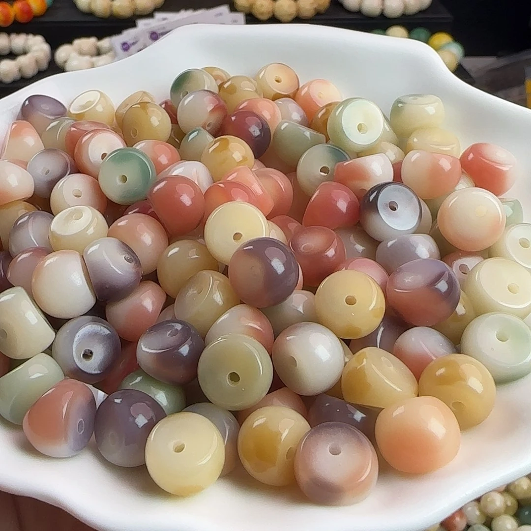 菩提根/象牙果手串卡12梦幻粉紫蒜瓣100颗