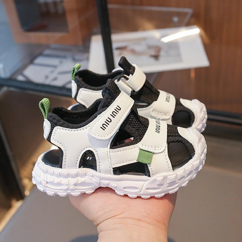 新款夏季儿童男宝宝凉鞋1一6岁小童男童运动款女童夏透气包头鞋子