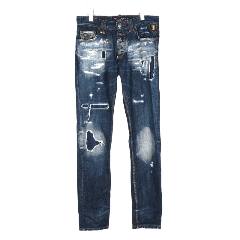 Philipp Plein 男士时尚破洞牛仔裤 HD10062614TH