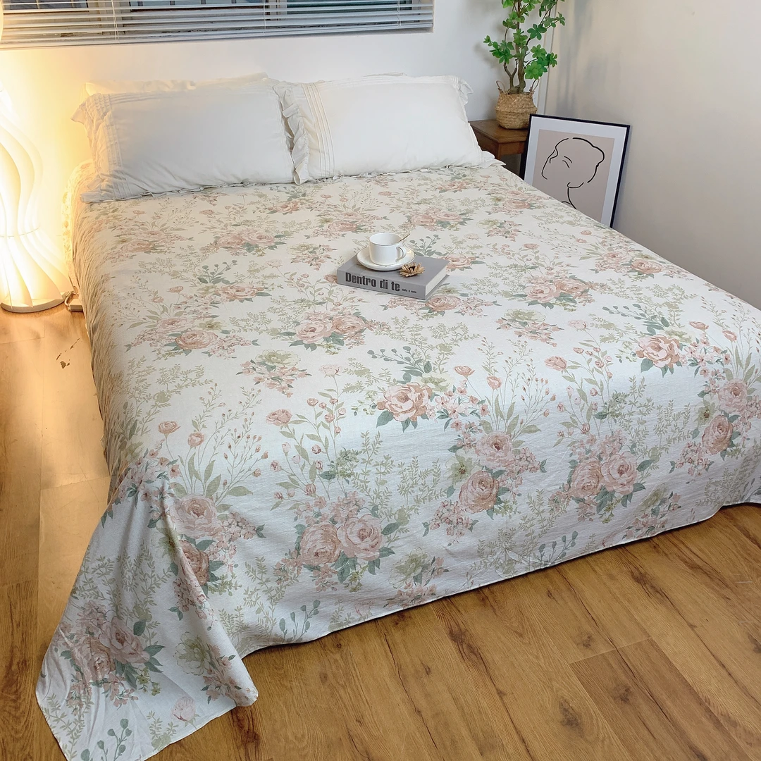 【白玫瑰】A类原单日单小辣椒加厚磨毛床单简麻原麻2X2.4四季通用