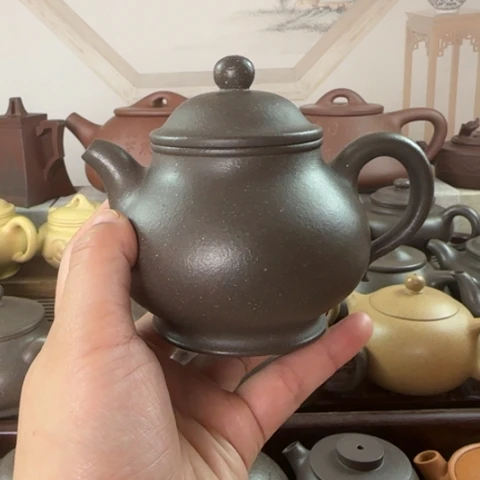 紫砂茶壶梨皮天青240cc