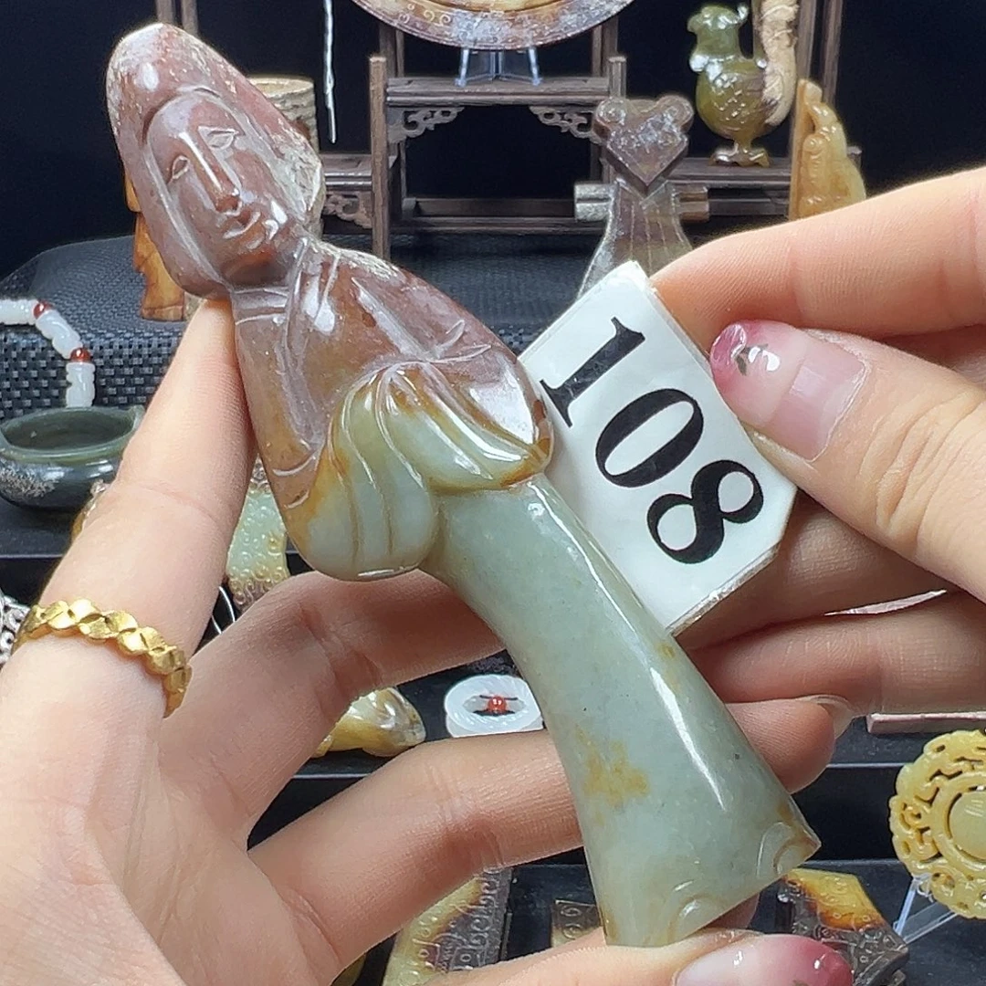 钓***和田玉未镶嵌挂件