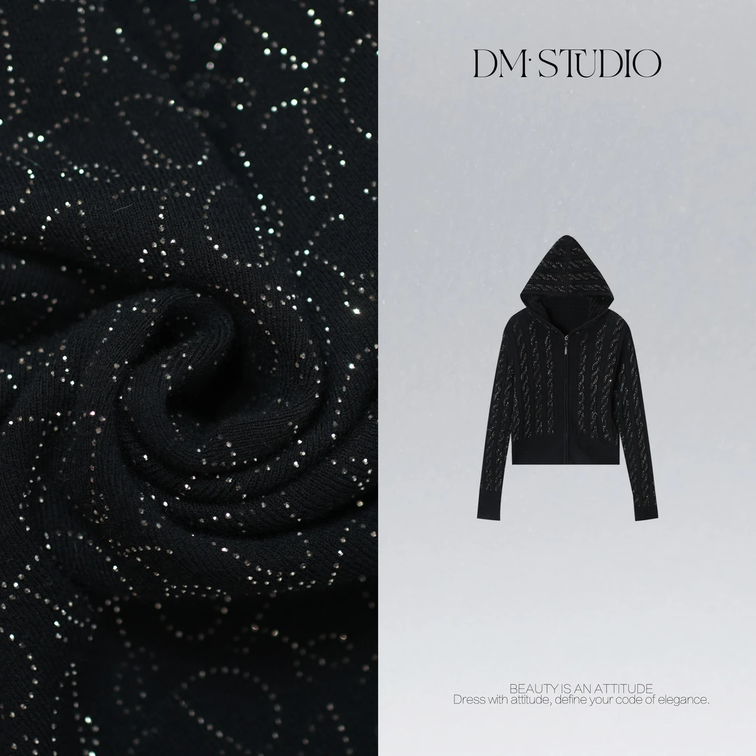 DEDM•STUDIO/减龄设计感连帽钉钻100%绵羊毛上衣2510ZZS/248846