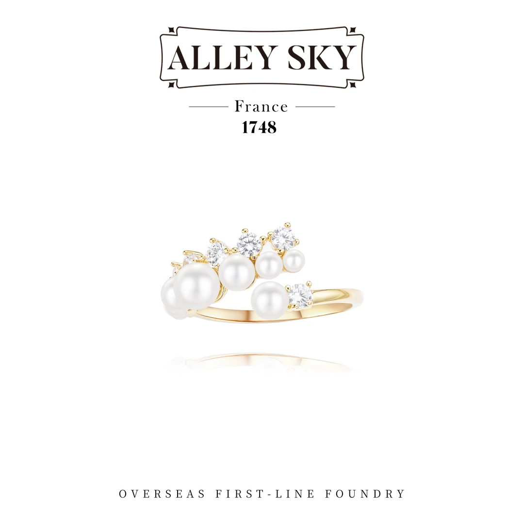 【星芒珠晖】Alley Sky设计师款轻奢戒指F1267