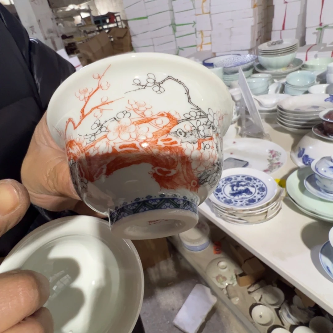 瓷景德镇高温陶瓷梅花压手