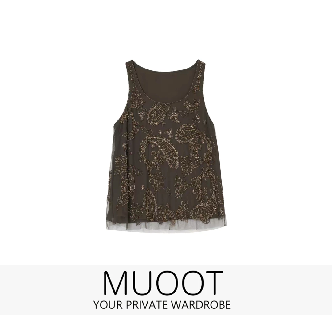 Eio 25年小众设计高级感钉珠无袖背心116E06081