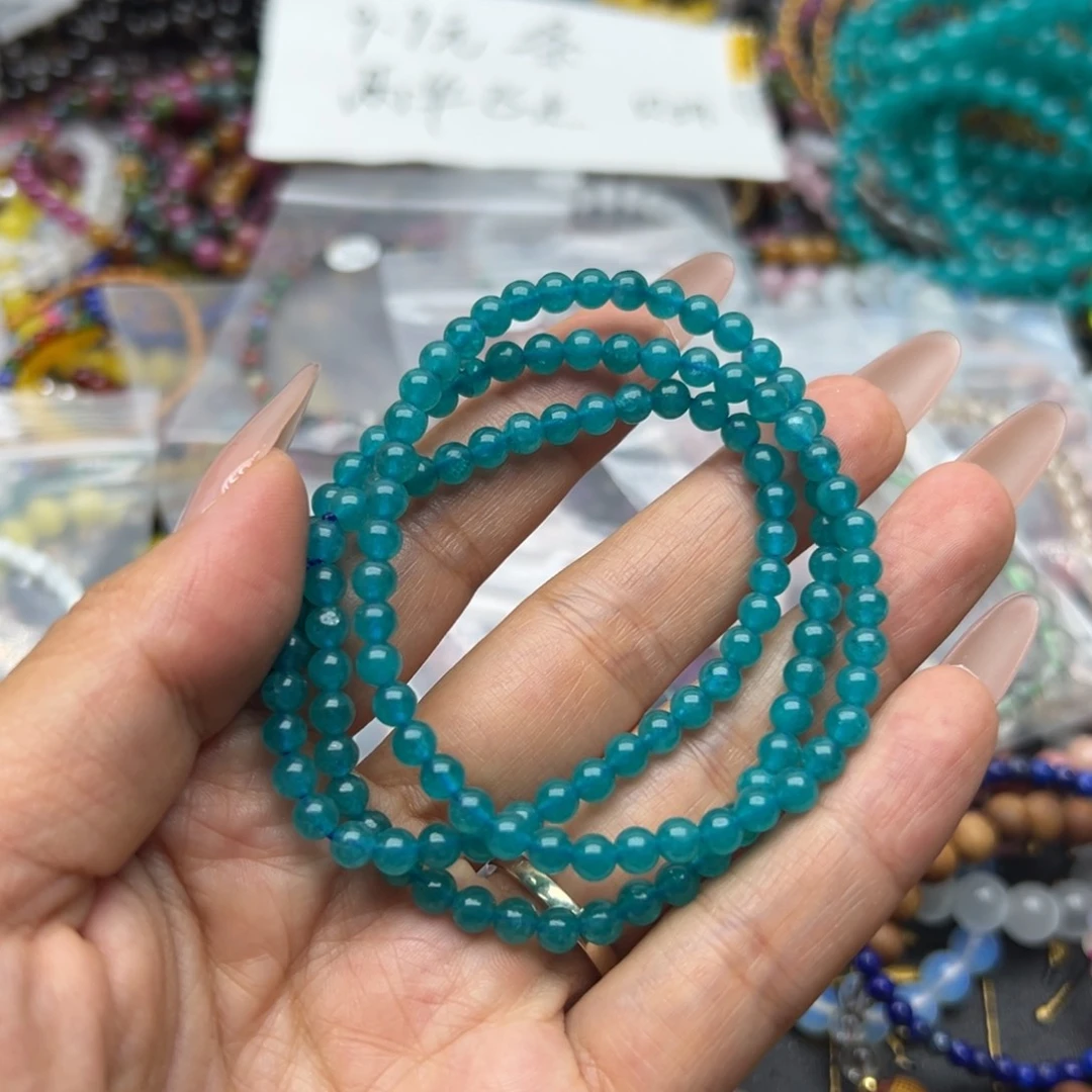 烟晶手链未镶嵌三圈天河石