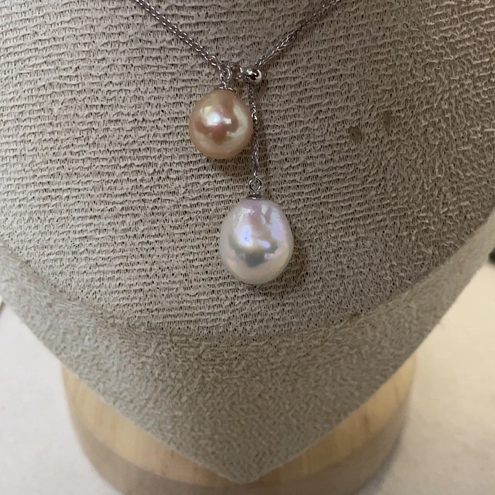 淡水珍珠银S925镶嵌颈饰