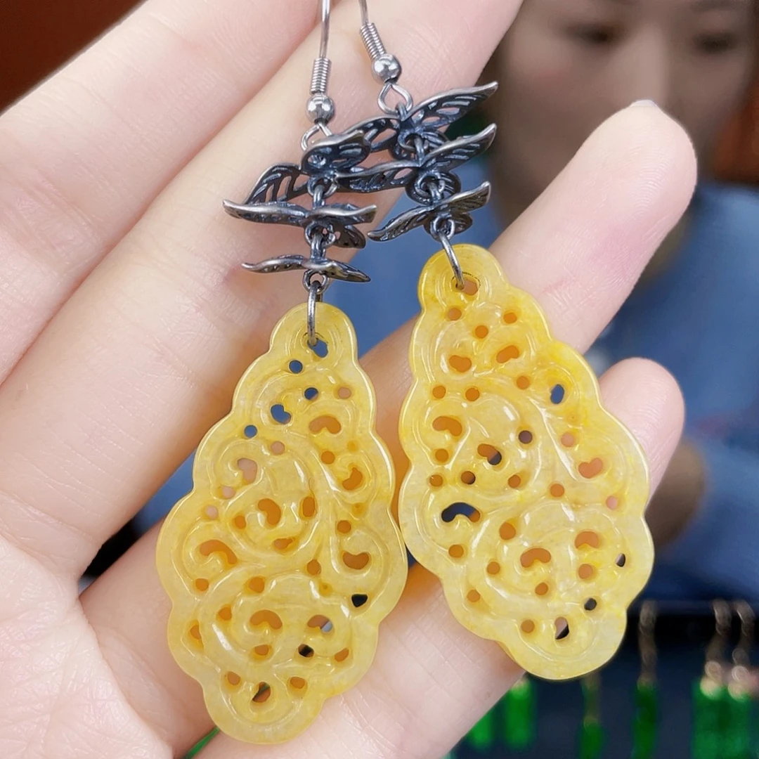 翡翠未镶嵌耳饰饰品