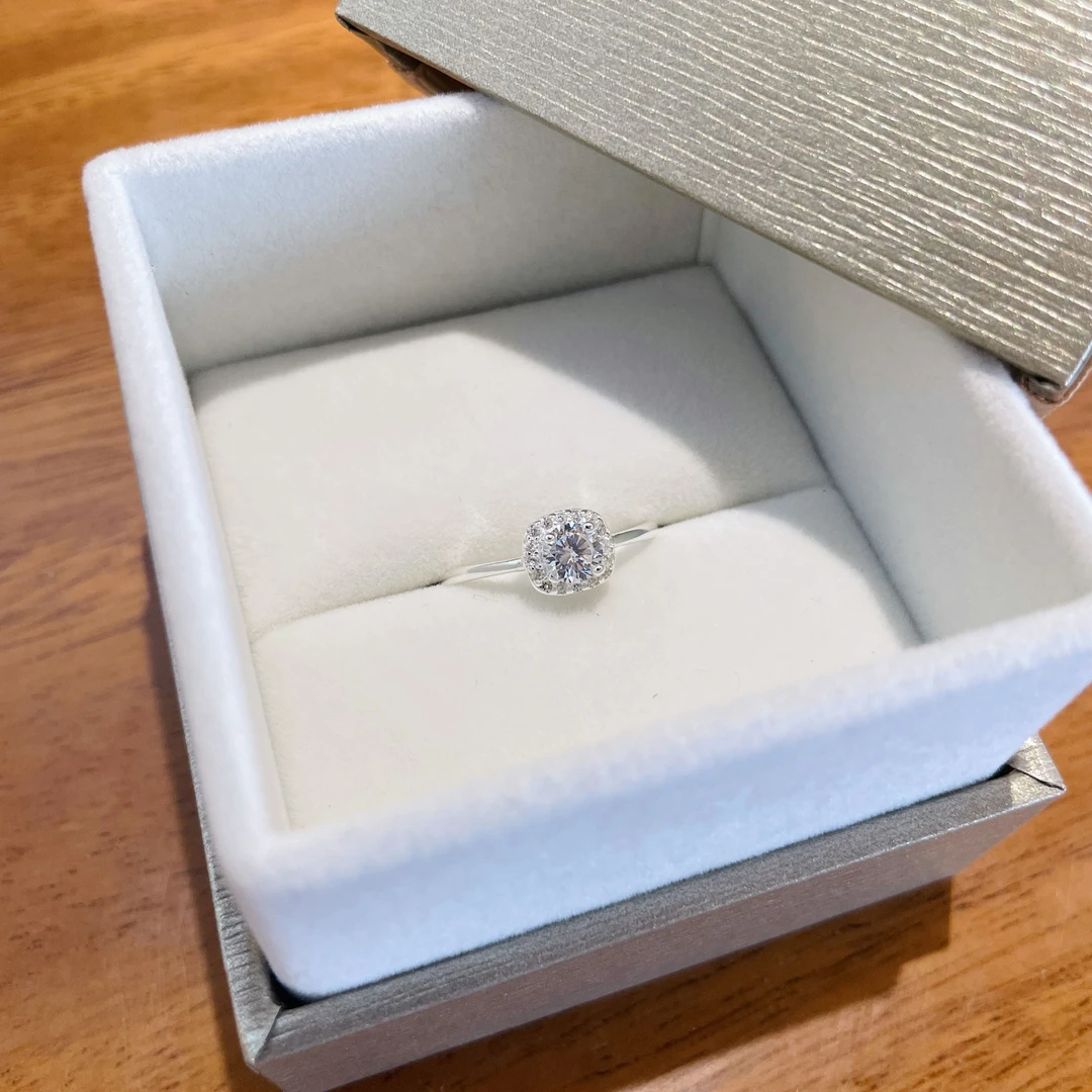 足银戒指 小方糖银戒指